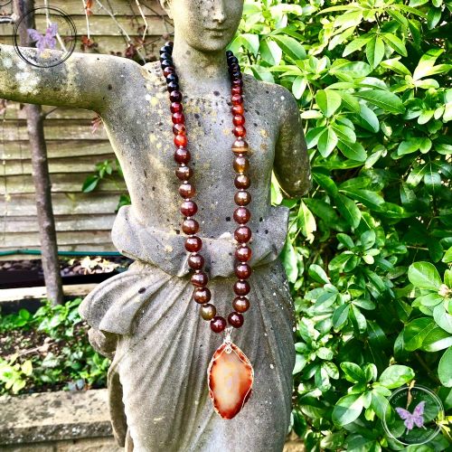 Agate Slice Beaded Necklace